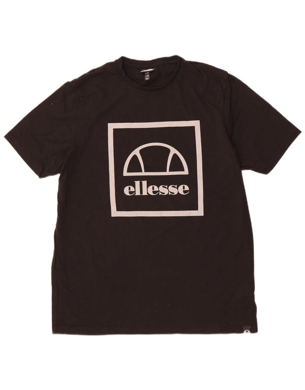 Ellesse Camiseta gráfica para hombre Top 2XL Algodón negro
