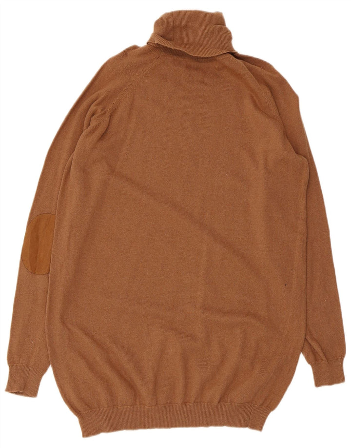 Zara - Jersey con cuello vuelto para mujer, talla 40, algodón marrón medio