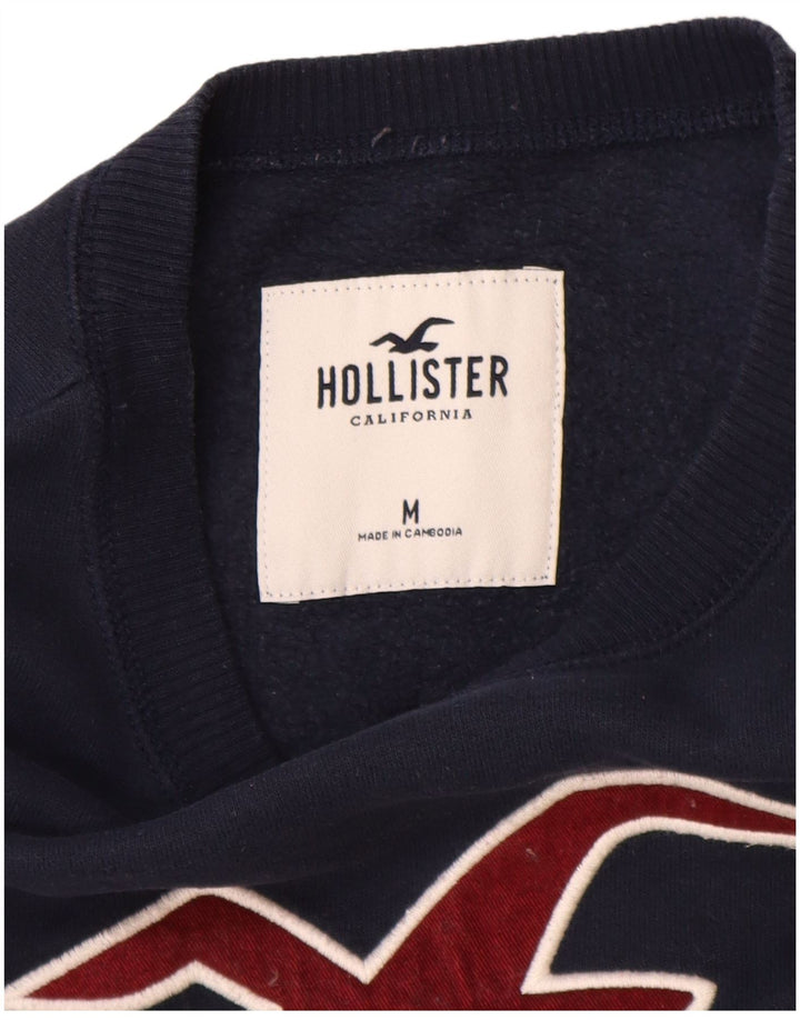 Hollister Hombre Sudadera Gráfica Jumper Medium Azul Marino Algodón