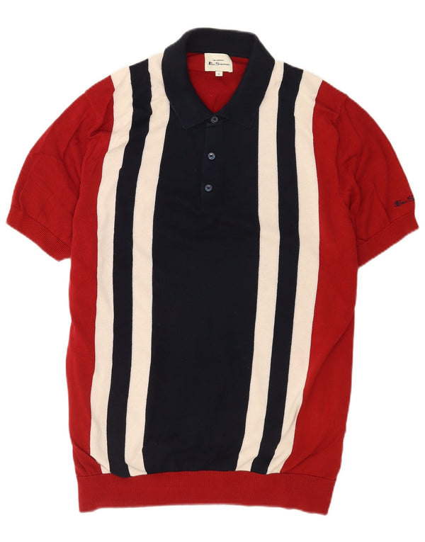 Ben Sherman Jersey de Manga Corta con Cuello Polo para Hombre XL Rojo Colorblock