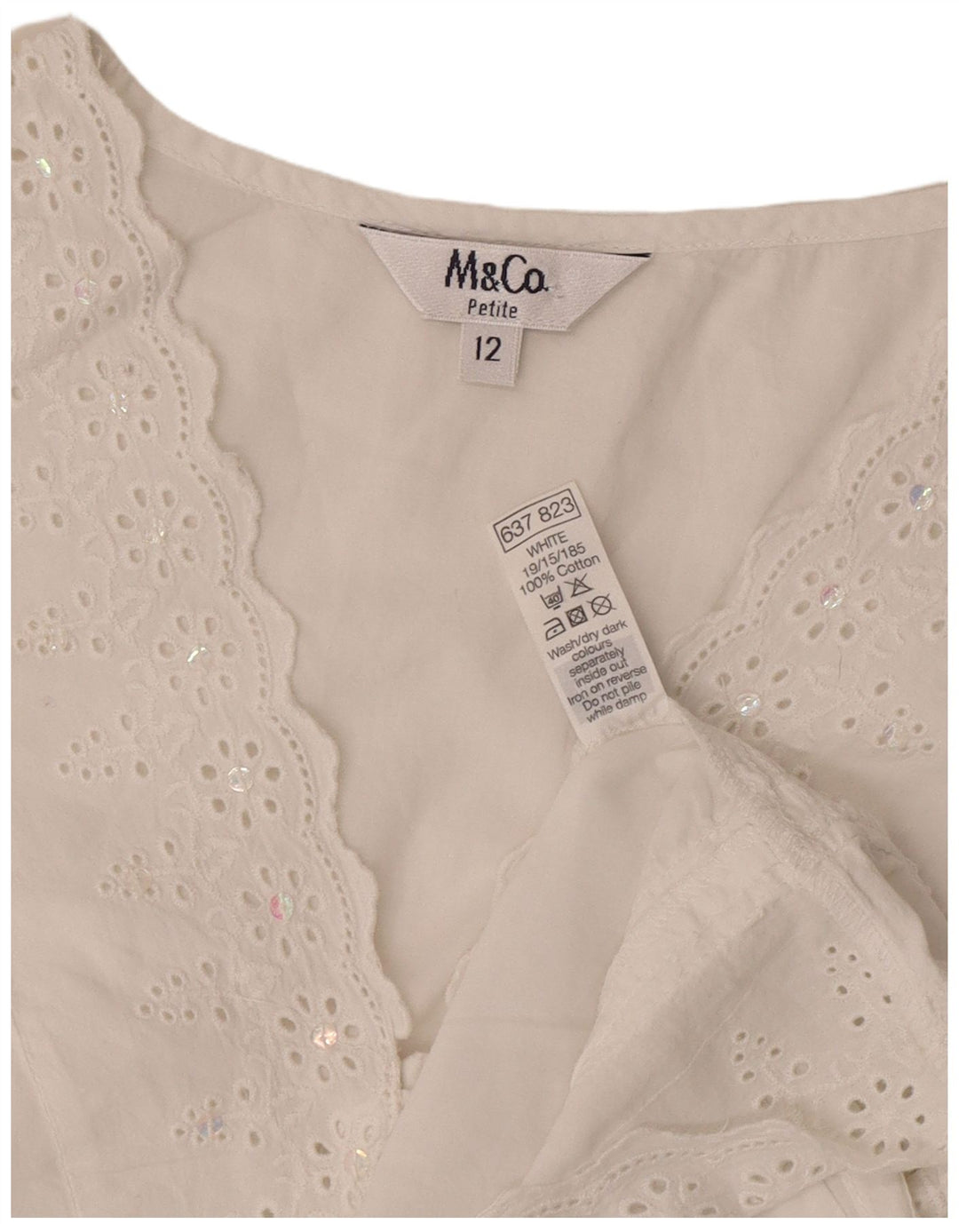 Max & Co. Blusa pequeña para mujer UK 42 Algodón floral blanco mediano