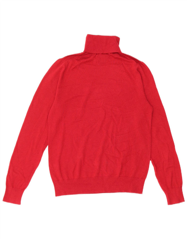 Massimo Dutti Jersey de cuello vuelto para mujer UK 10 Small Red Wool