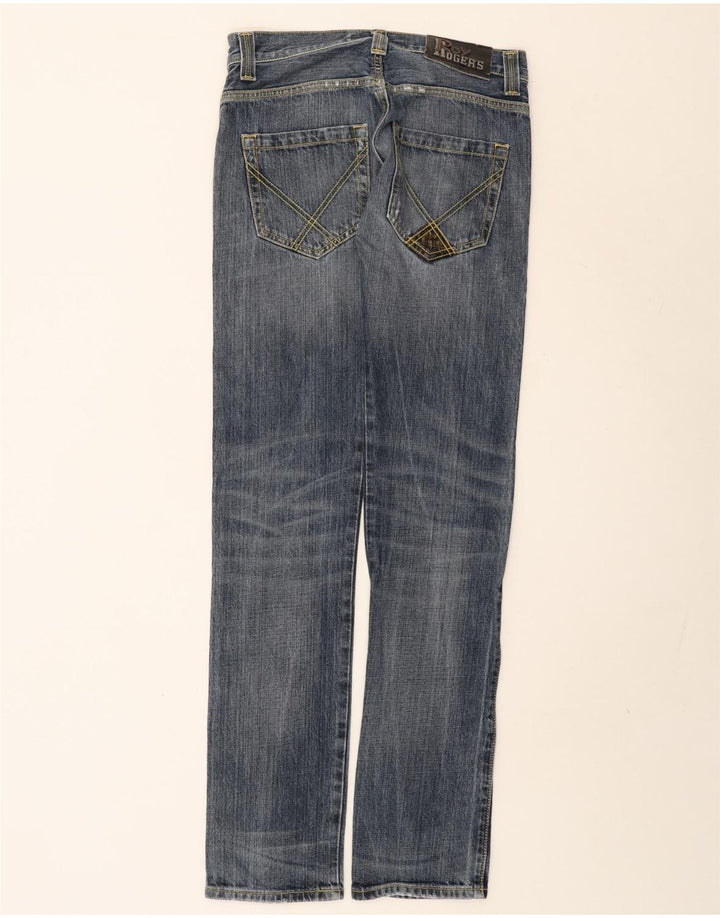 Roy Rogers Vaqueros rectos desgastados para hombre W30 L35 algodón azul