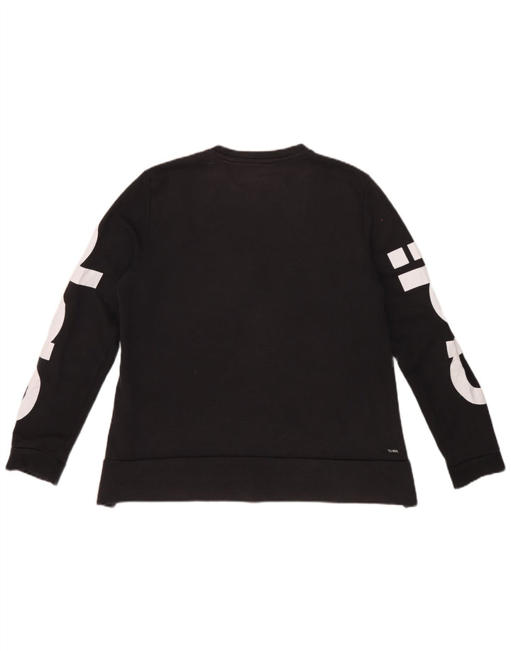 Adidas Mujer Climalite Graphic Sudadera Jumper IT 44 Mediano Negro Algodón
