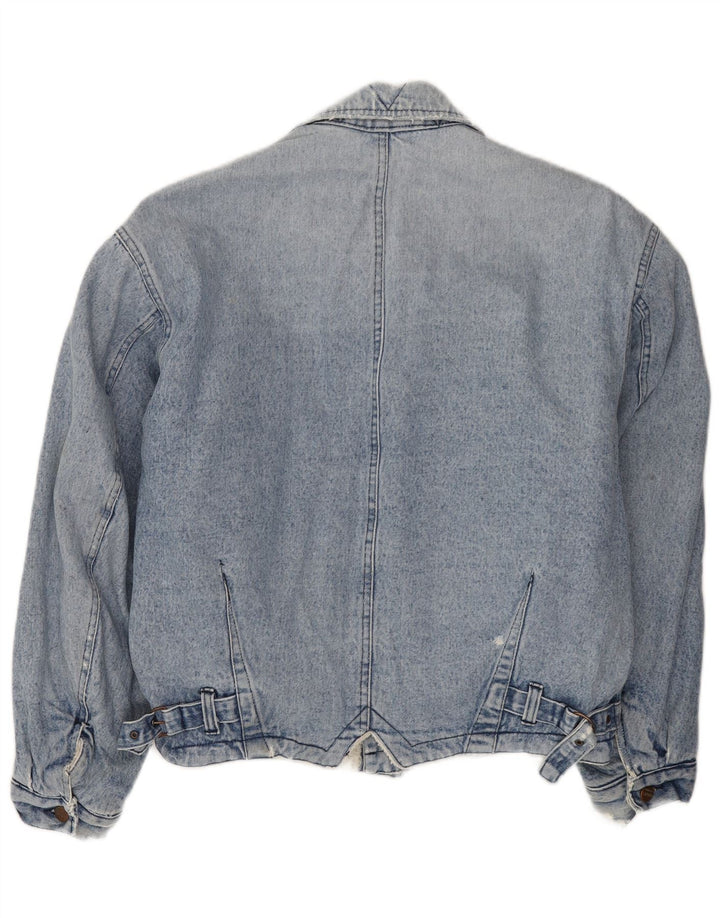 Sisley Chaqueta vaquera Sherpa para hombre, Reino Unido 40, algodón azul grande