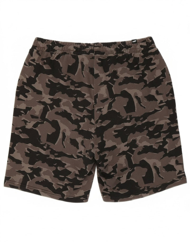 Puma Pantalones cortos deportivos para hombre de algodón de camuflaje gris grande