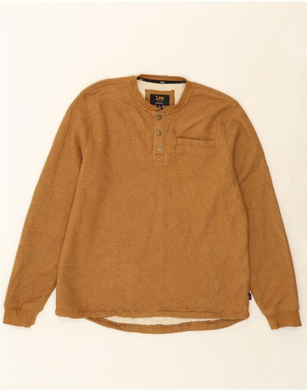 LEE Mens Regular Fit Sweatshirt Jumper Medium Brown Cotton