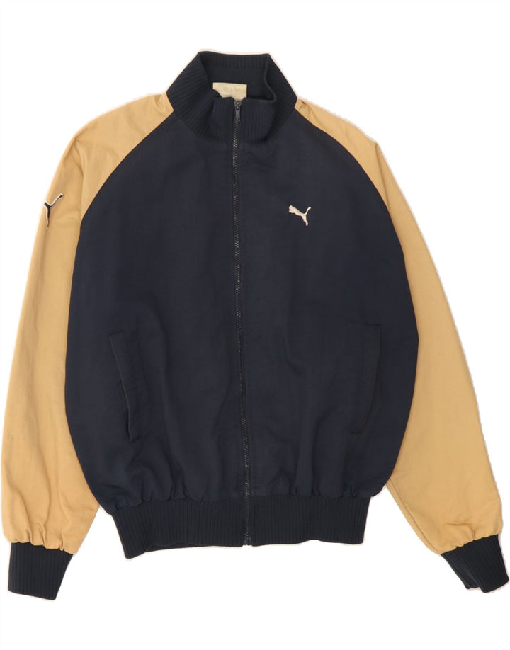 PUMA Chaqueta de chándal para hombre con bloques de color azul marino mediano