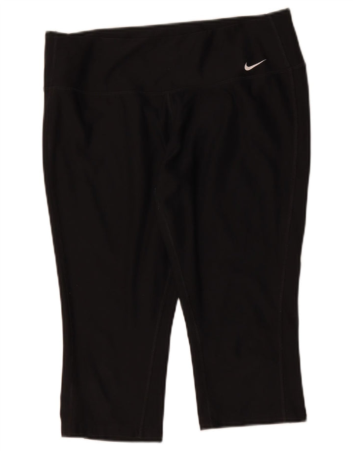 Nike - Leggings capri Dri Fit para mujer, talla 40, poliéster negro grande