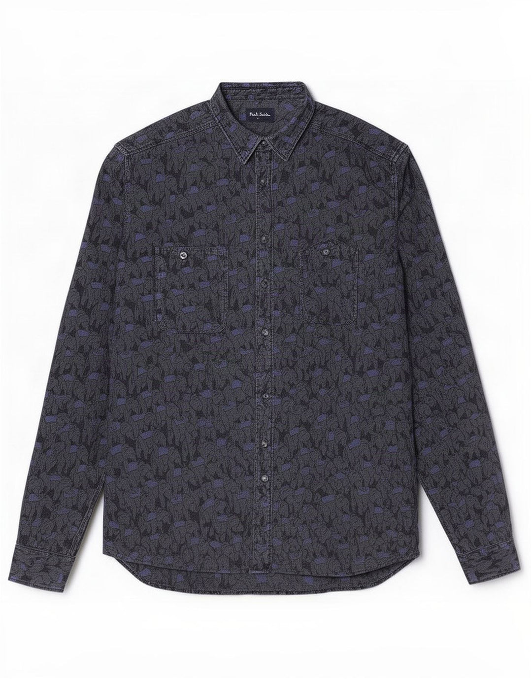 Camisa Paul Smith Hombre Grande Gris Animal Print Algodón