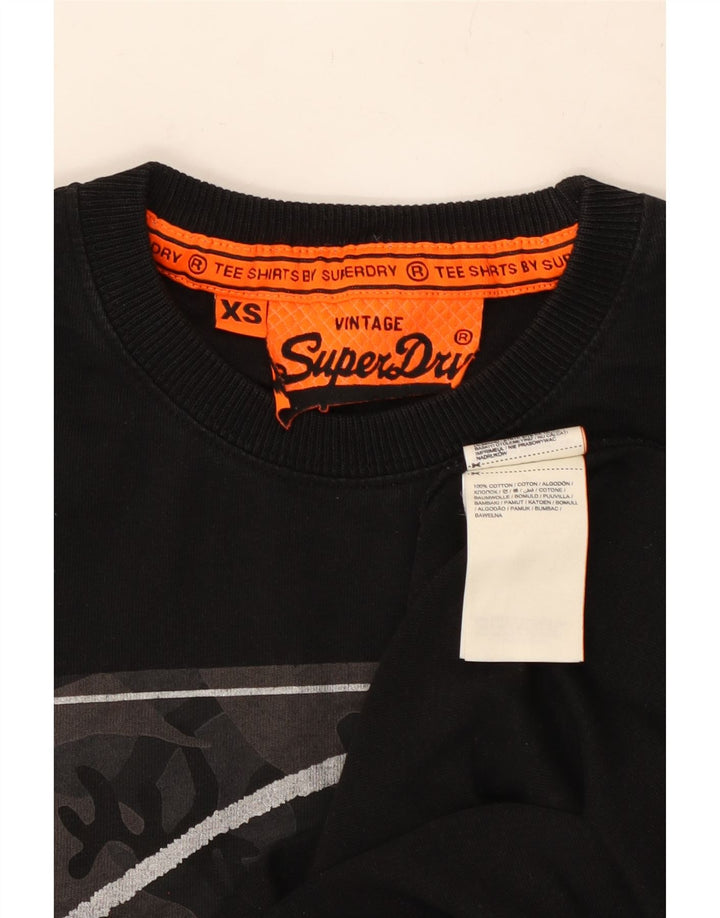 SUPERDRY Camiseta gráfica para hombre Top XS Algodón negro