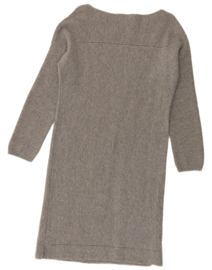 MONSOON Vestido tipo jersey de manga larga para mujer UK 10 Small Grey Wool
