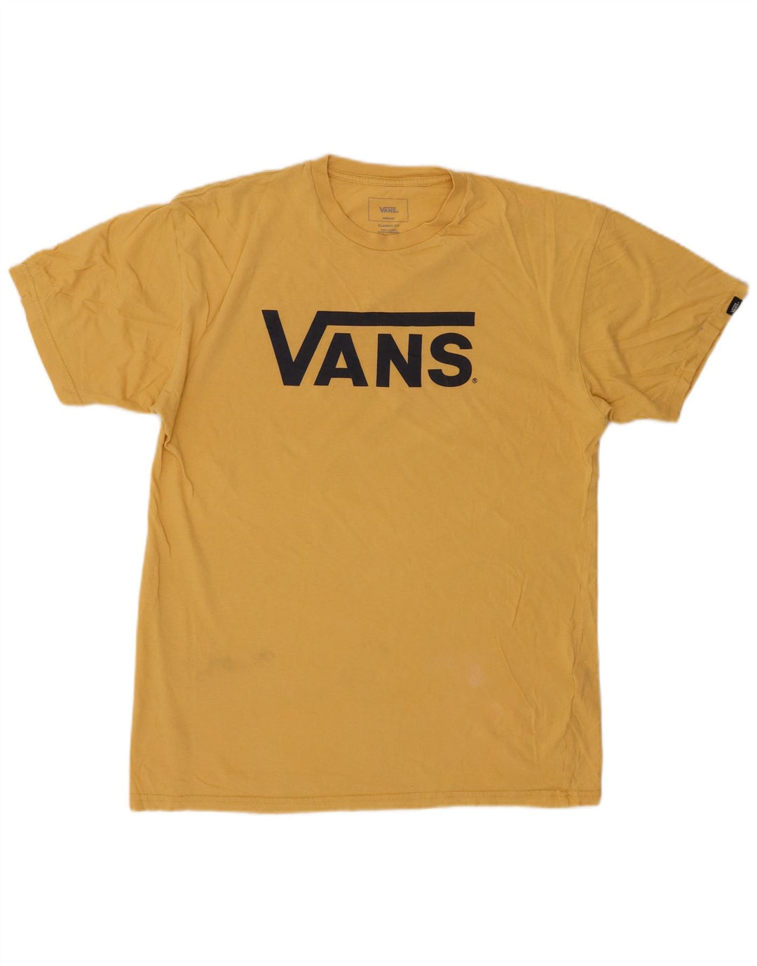 VANS Camiseta gráfica de ajuste clásico para hombre Top de algodón amarillo medio