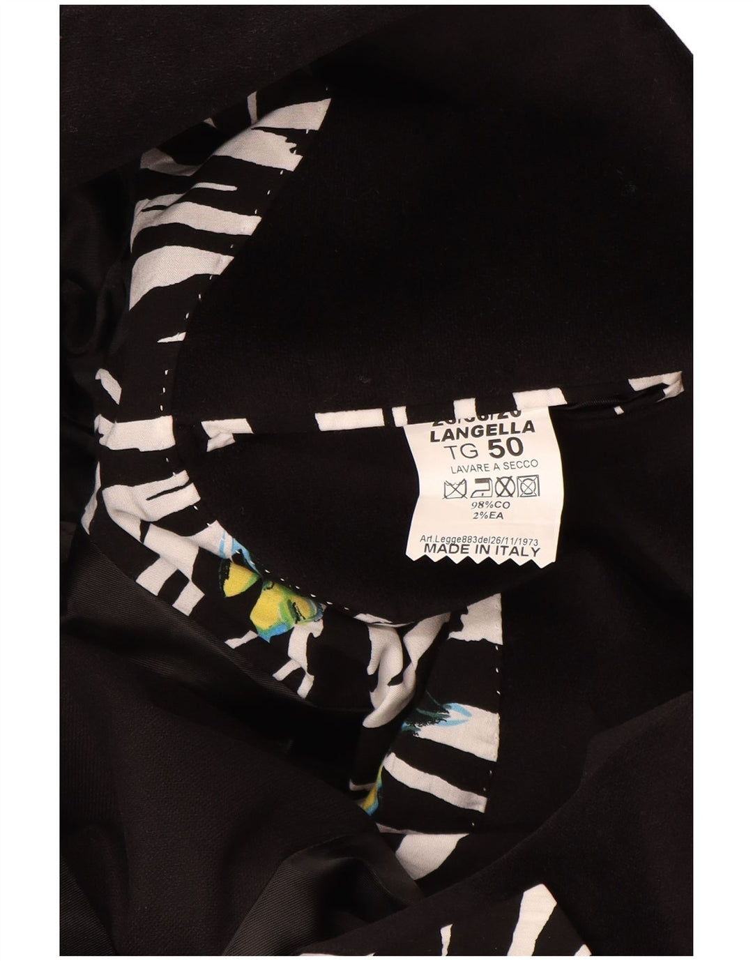 VINTAGE Chaqueta Blazer de 2 Botones para Hombre IT 50 Algodón Negro Grande