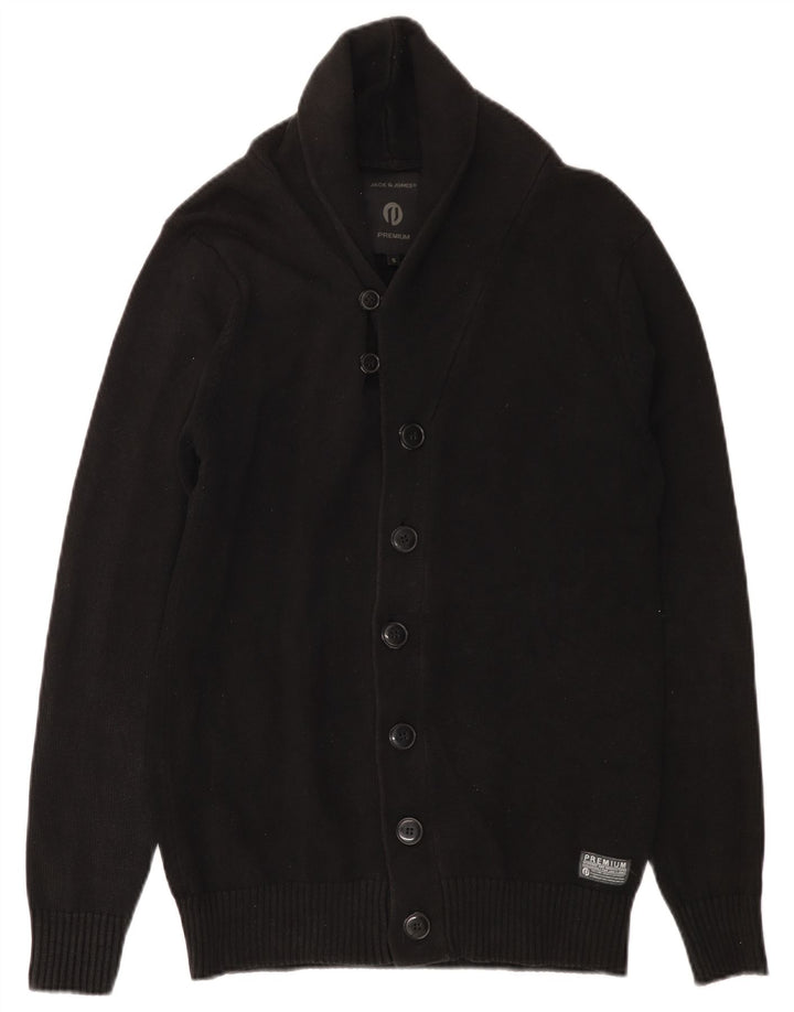 Jack & Jones Hombre Cárdigan Suéter Pequeño Negro