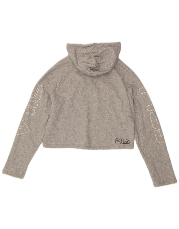 Fila - Jersey con capucha para mujer, diseño gráfico, talla 6, XS, algodón moteado gris
