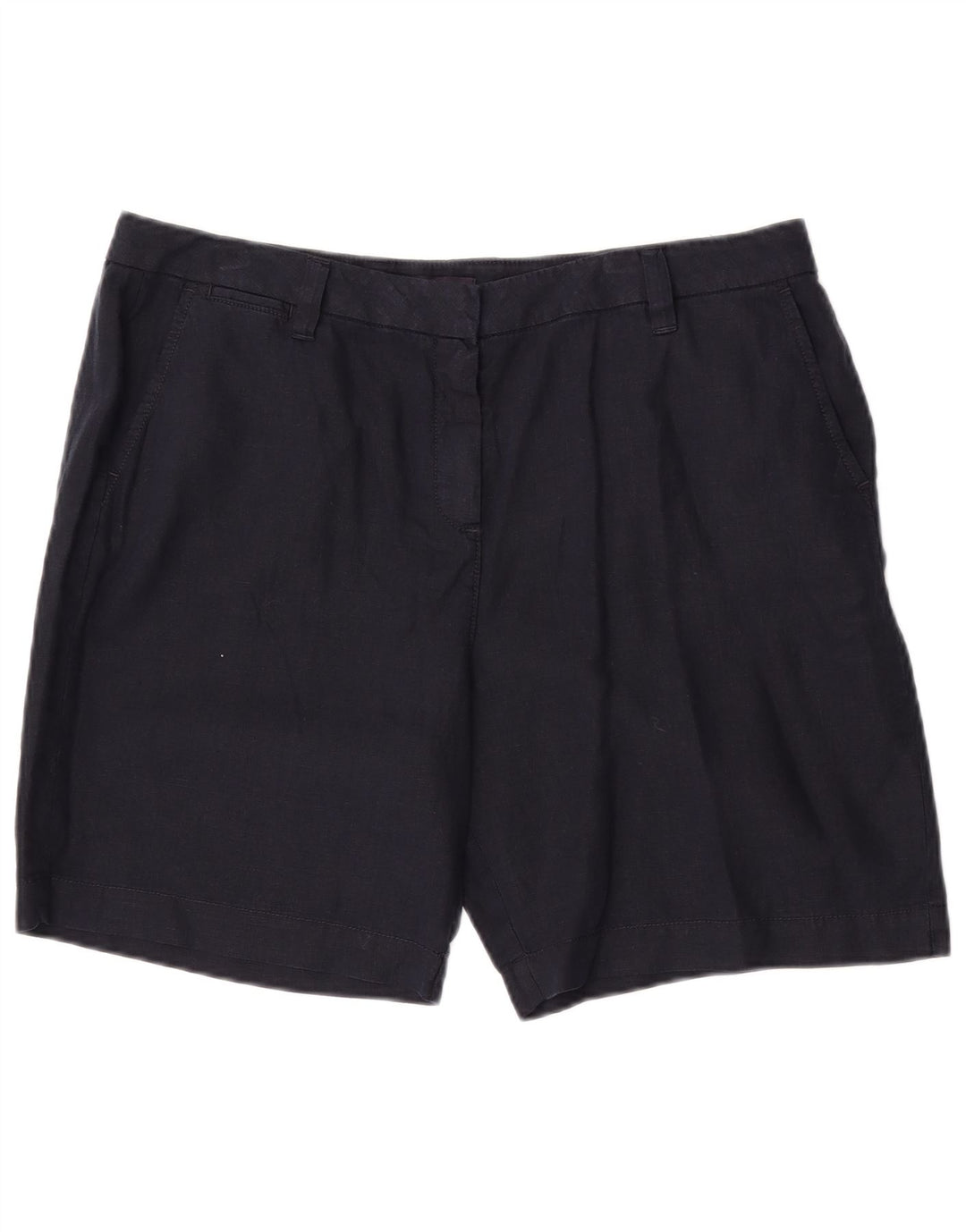 Marks & Spencer Pantalones cortos chinos para mujer UK 14 Large W34 Lino azul marino