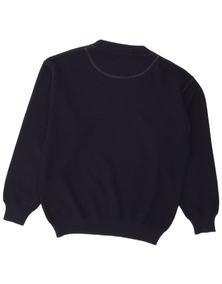 Explorer - Jersey de cuello redondo para hombre IT 50 mediano de lana azul marino