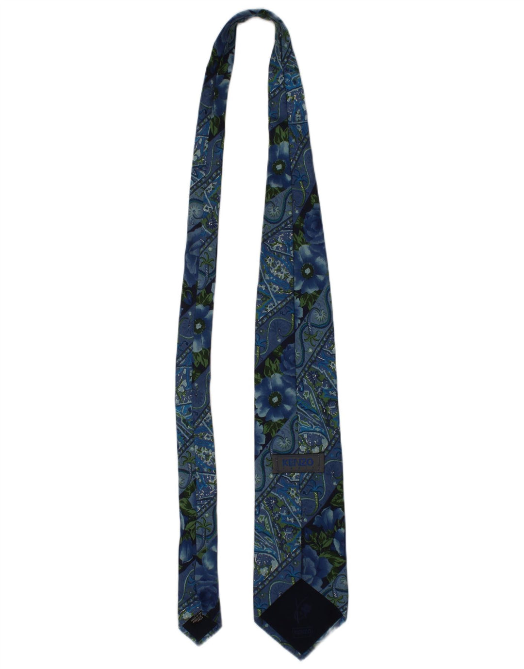 Kenzo Corbata para hombre Talla única Diseñador de seda floral azul