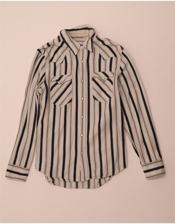 LEVI'S Camisa de Franela para Hombre Pequeña Rayas Blancas