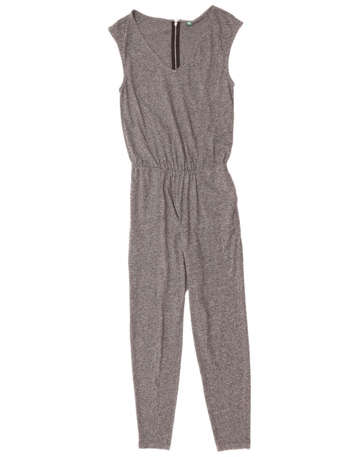 BENETTON Mono sin mangas para mujer UK 6 XS Algodón moteado gris