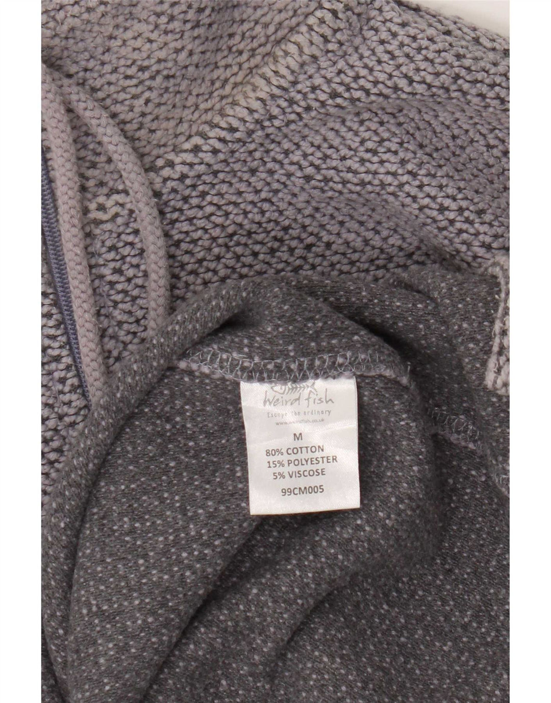 Weird Fish - Sudadera con cuello y cremallera para hombre, jersey de algodón moteado en gris medio