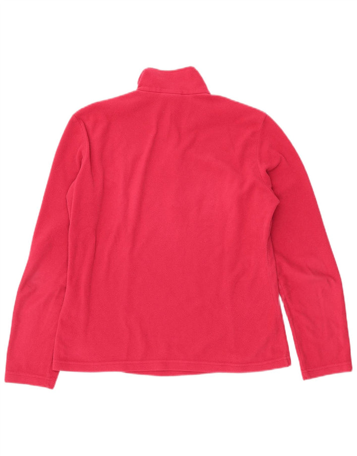 Jack Wolfskin Jersey de forro polar con cuello y cremallera para mujer UK 12/14 Poliéster rosa medio