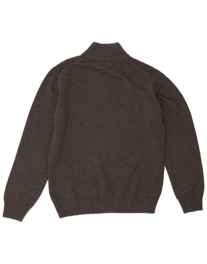 Gant Jersey con cuello y cremallera para hombre, talla grande, algodón gris
