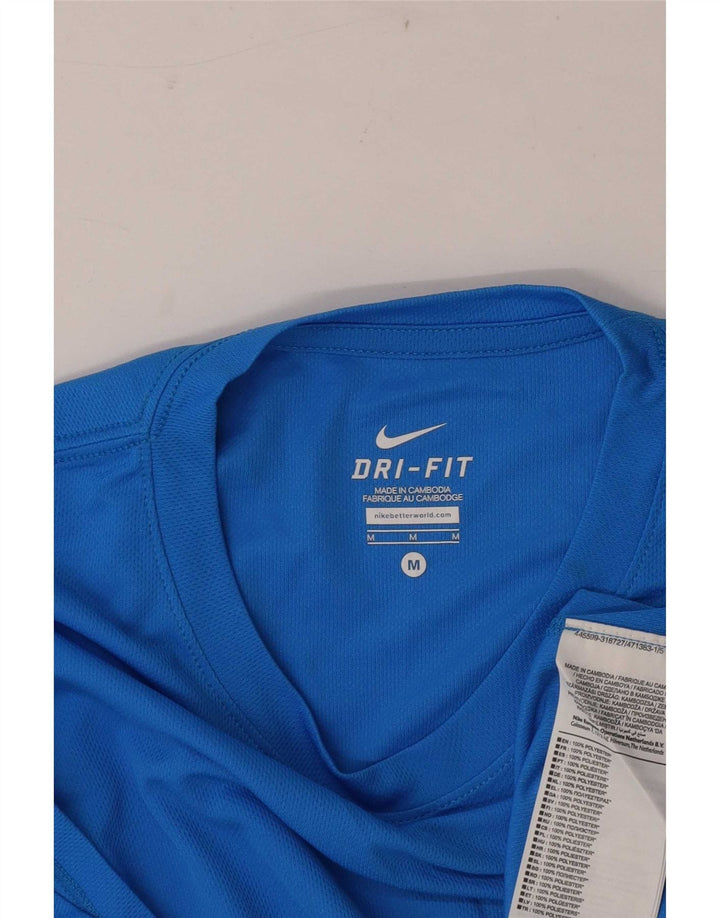 Camiseta Nike Dri Fit Graphic para hombre, parte superior de poliéster azul medio