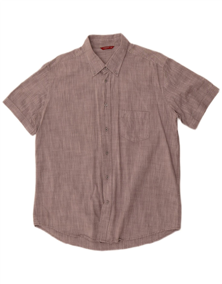 Camisa Carrera Hombre Manga Corta XL Gris