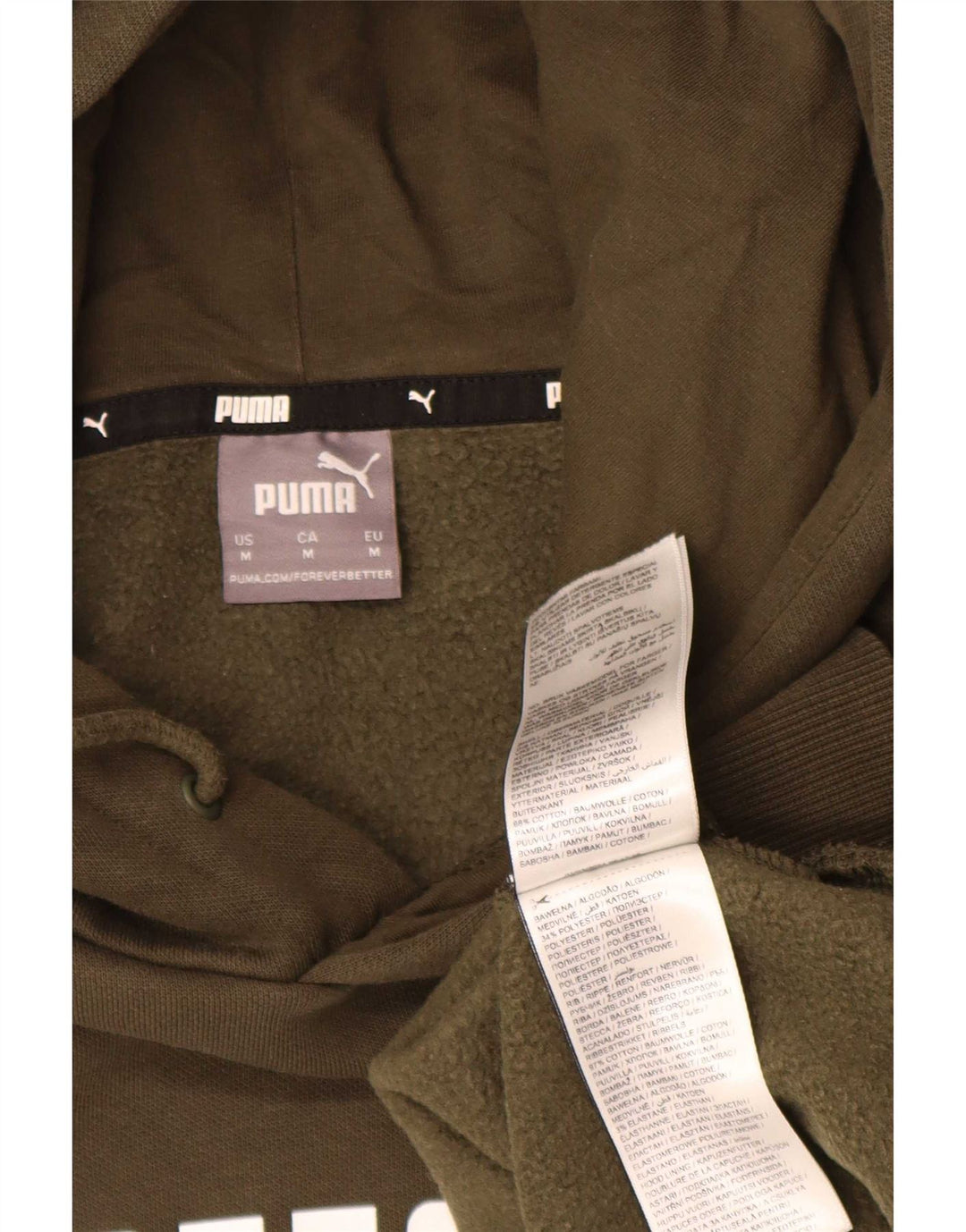 Puma Hombre Sudadera Con Capucha Gráfica Jersey De Algodón Caqui Mediano