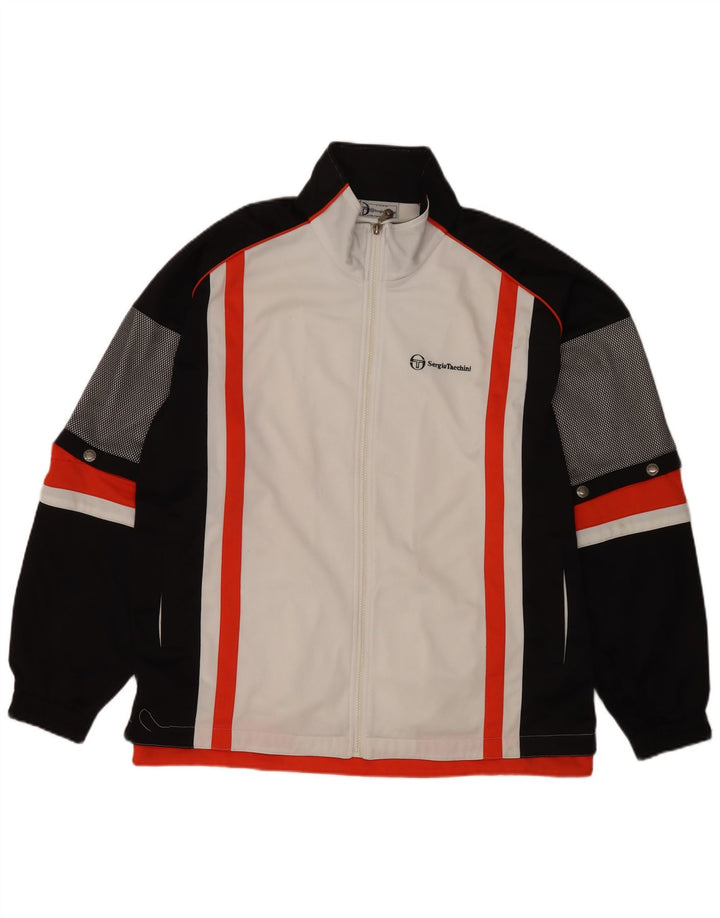 Sergio Tacchini Chaqueta de chándal para hombre 2XL Blanco Colorblock Poliéster