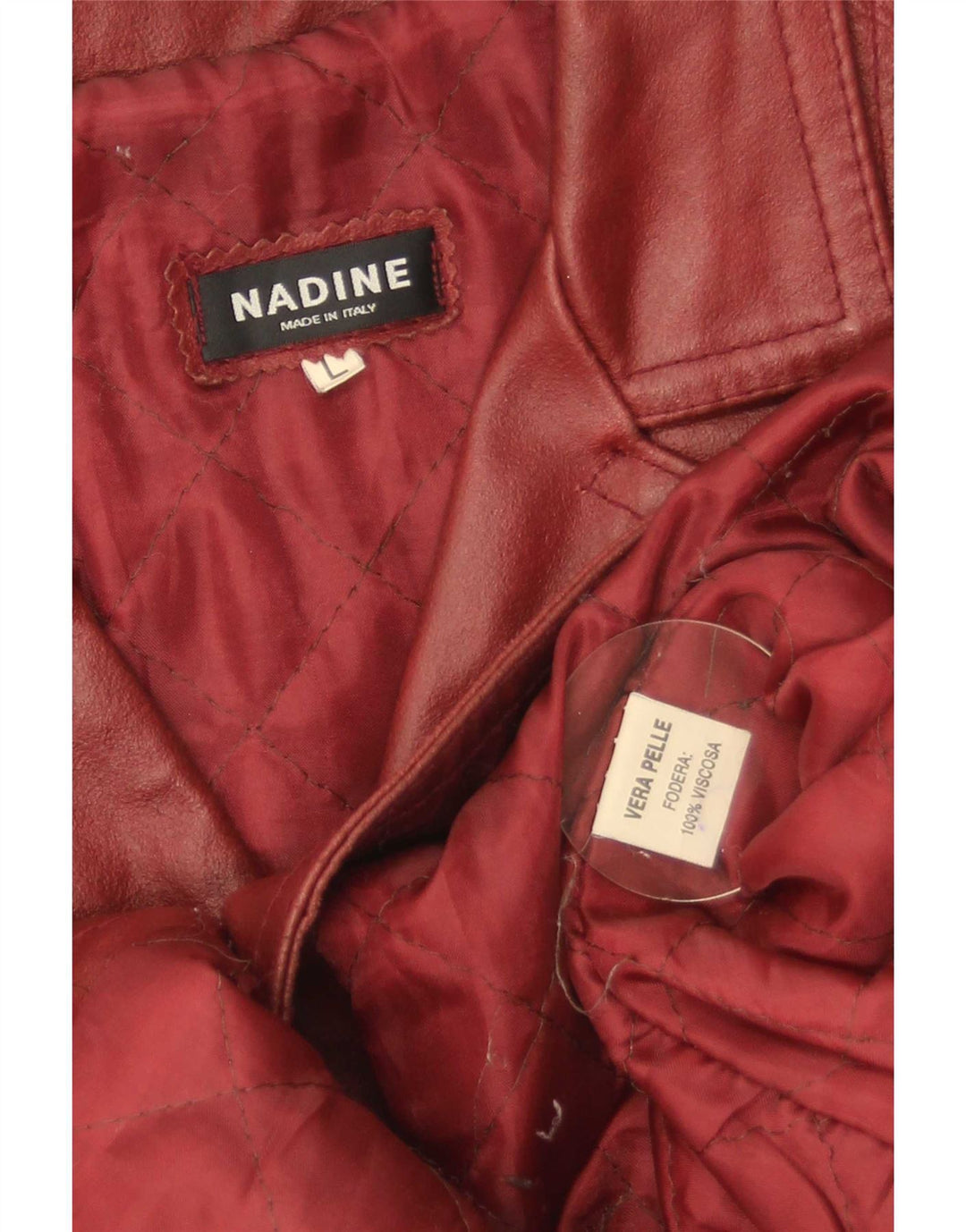 Nadine Abrigo de cuero para mujer UK 44 Cuero rojo grande