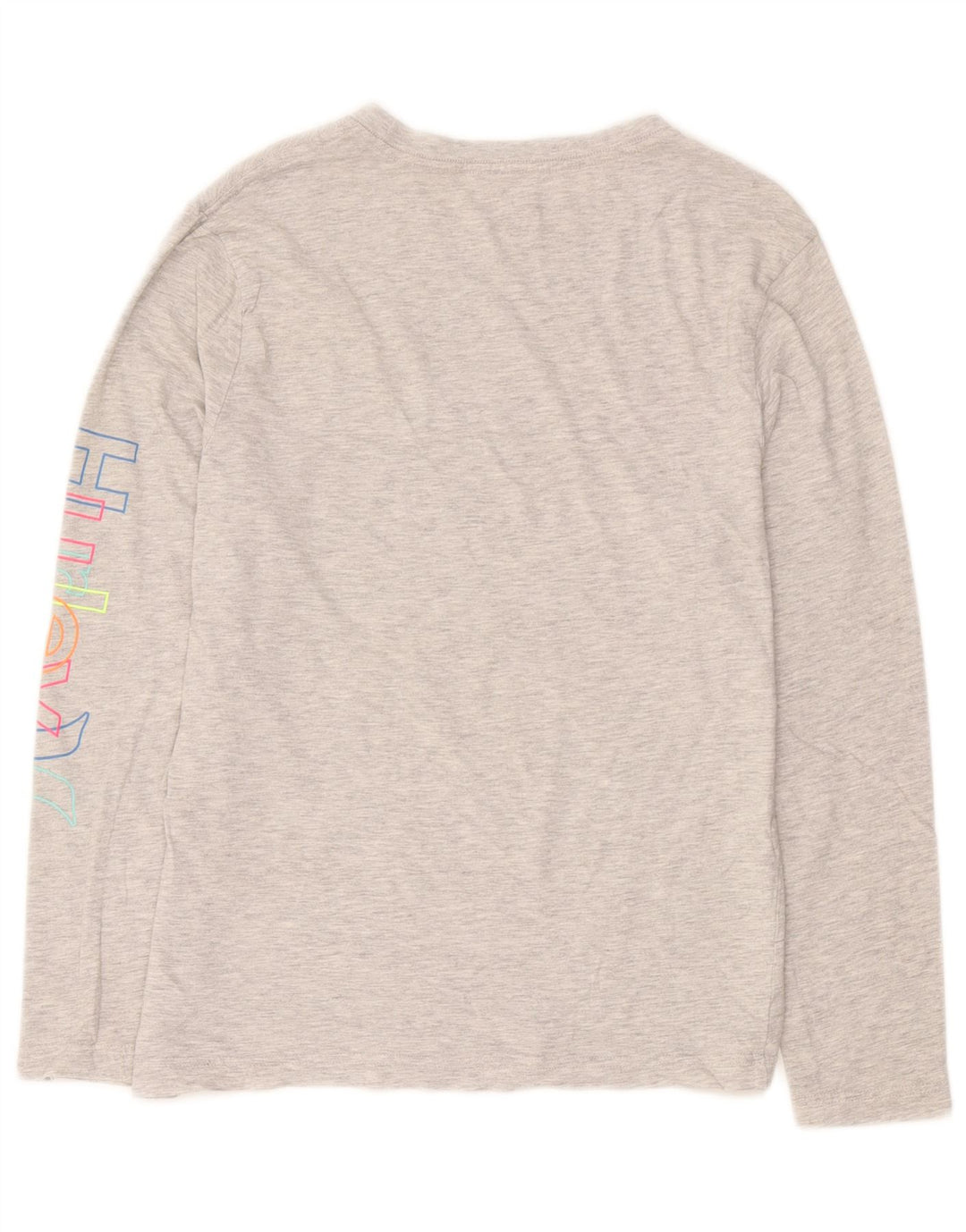 Hurley Hombre Gráfico Top Manga Larga Pequeño Algodón Gris