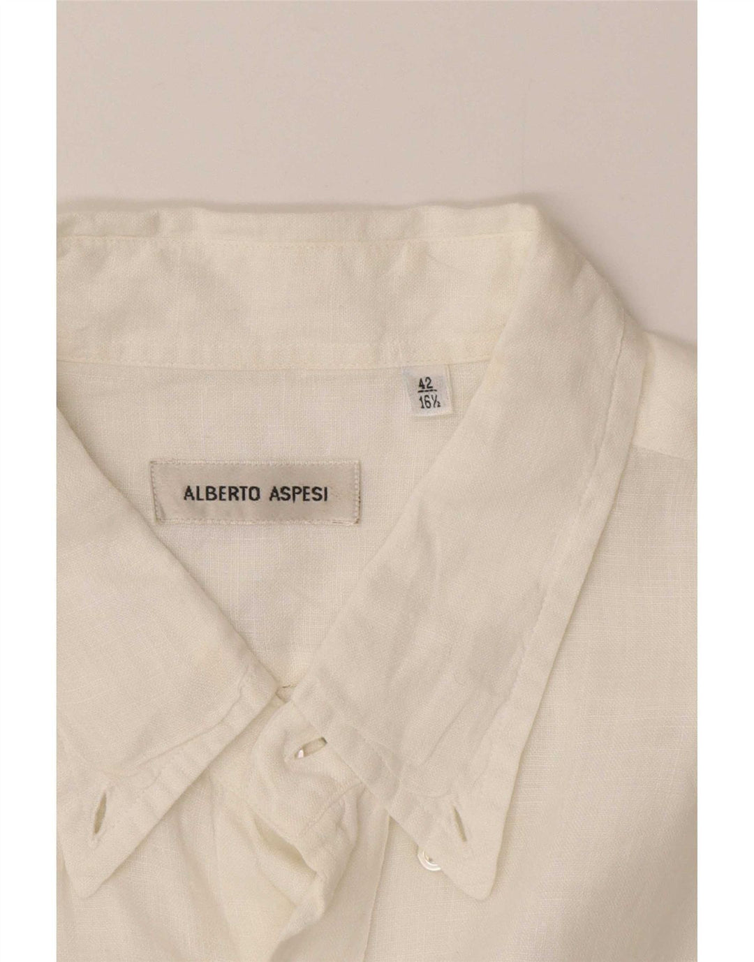 Alberto Aspesi Camisa Hombre Talla 42 16 1/2 Grande Blanco