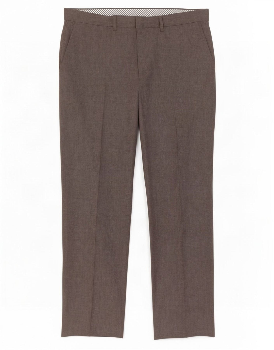 Marks & Spencer Pantalón de traje recto para hombre W36 L31 Lana marrón