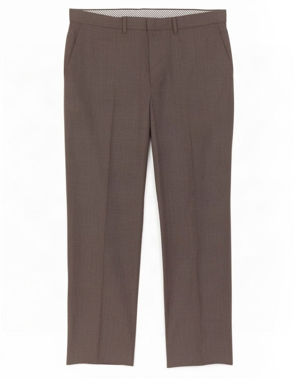 Marks & Spencer Pantalón de traje recto para hombre W36 L31 Lana marrón