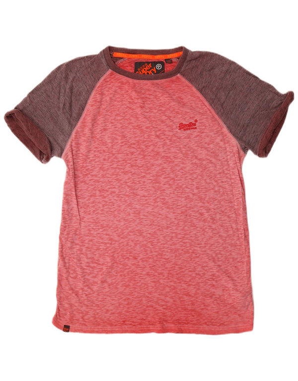 Superdry Camiseta para hombre Top XL de algodón con bloques de color rojo