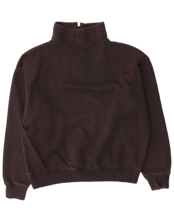 Champion Sudadera extragrande con cuello y cremallera para mujer, talla 10, color negro