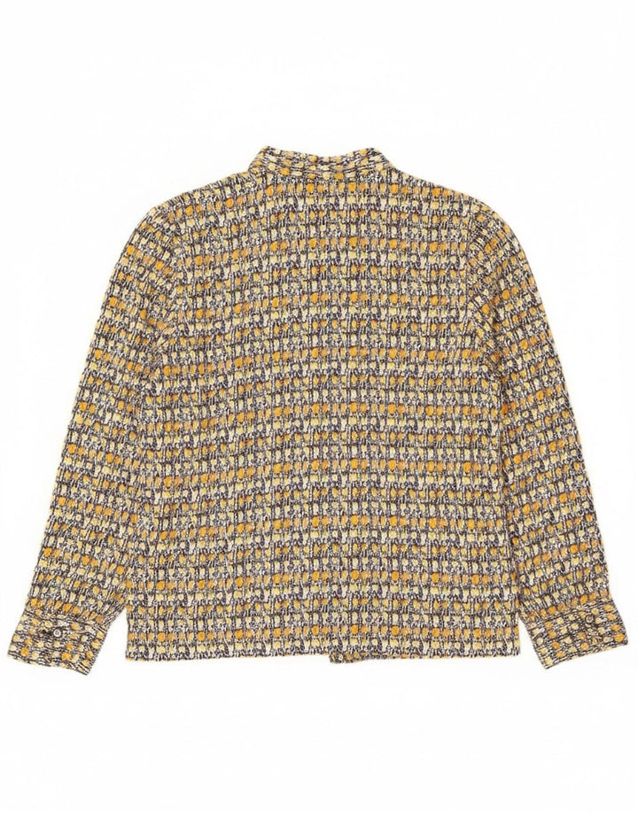 Vintage mujer patrón abstracto camisa Reino Unido 14 grande multicolor