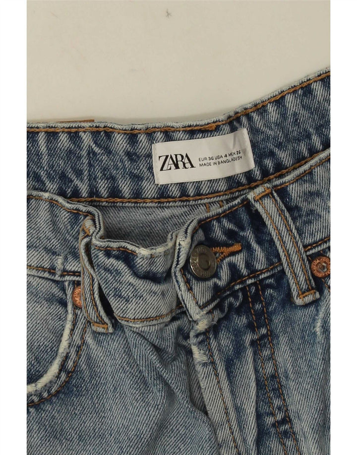 Zara Pantalones cortos de mezclilla para mujer EU 36 XS W26 Azul