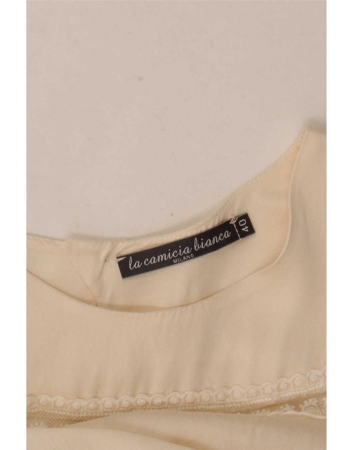 Blusa vintage de manga larga para mujer Top IT 40 Small Off White