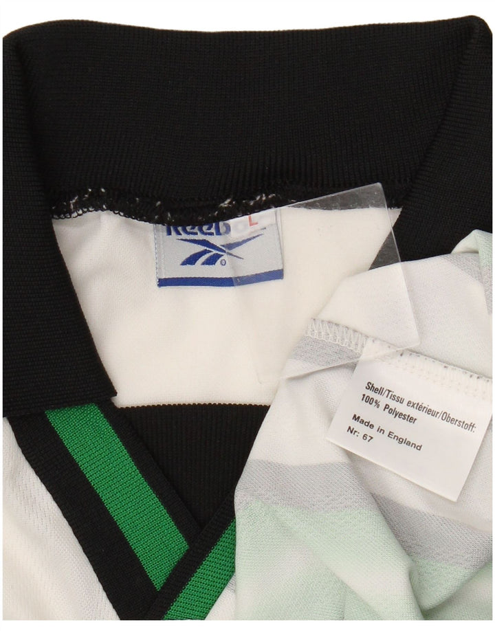 Reebok Polo Gráfico Para Hombre Poliéster A Rayas Verde Grande