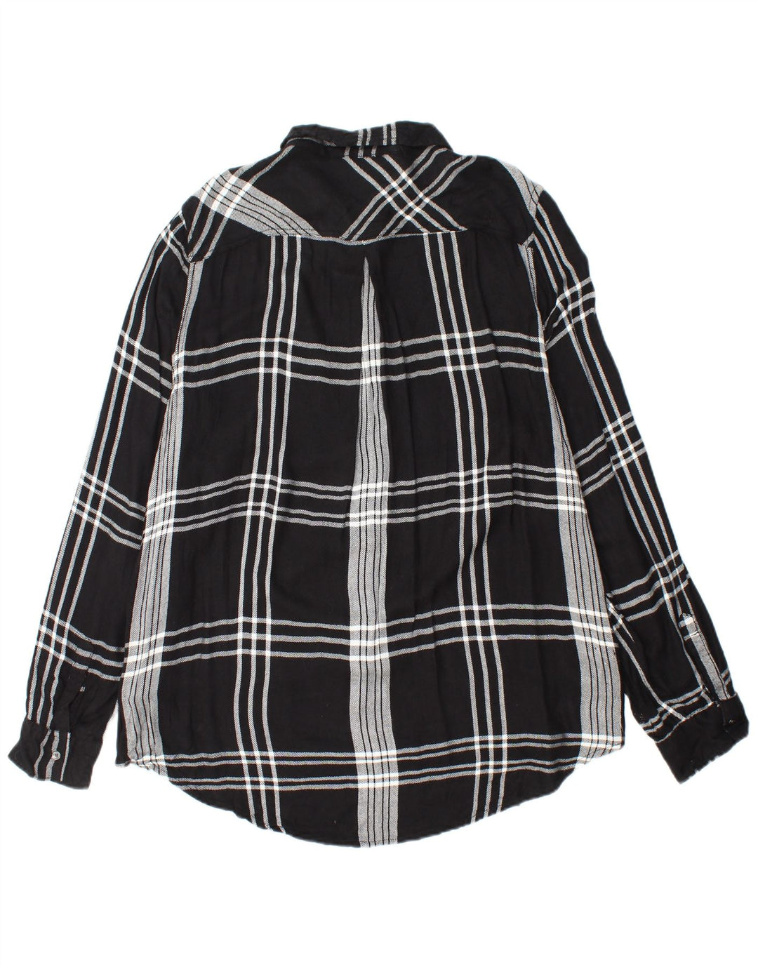 CALVIN KLEIN JEANS Camisa de franela para mujer UK 40 XL Rayón a cuadros negro