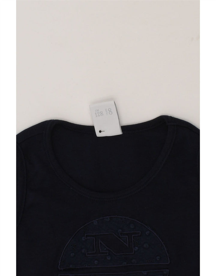 NORTH SAILS Boys Graphic Vest Top 7-8 Years Navy Blue Cotton Vintage North Sails and Second-Hand North Sails from Messina Hembry 