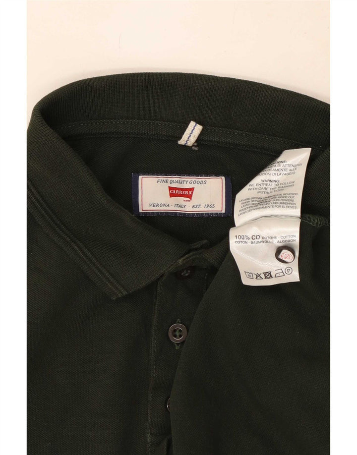 Polo Carrera Regular Fit De Manga Larga Para Hombre Algodón Verde Medio