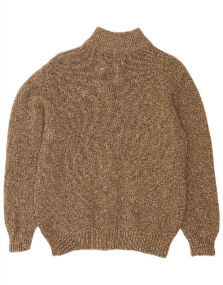 L.L.Bean Suéter tipo cárdigan con cremallera completa para hombre Lana de cordero moteada en color beige medio