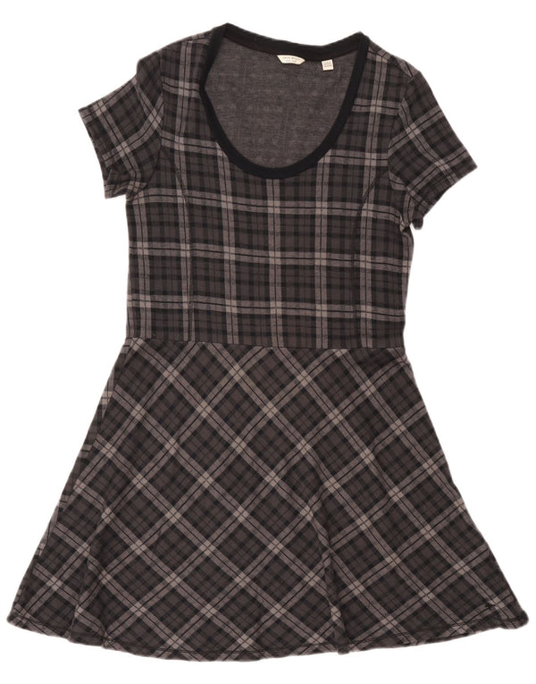 Jack Wills Vestido acampanado para mujer UK 44 Algodón a cuadros gris grande