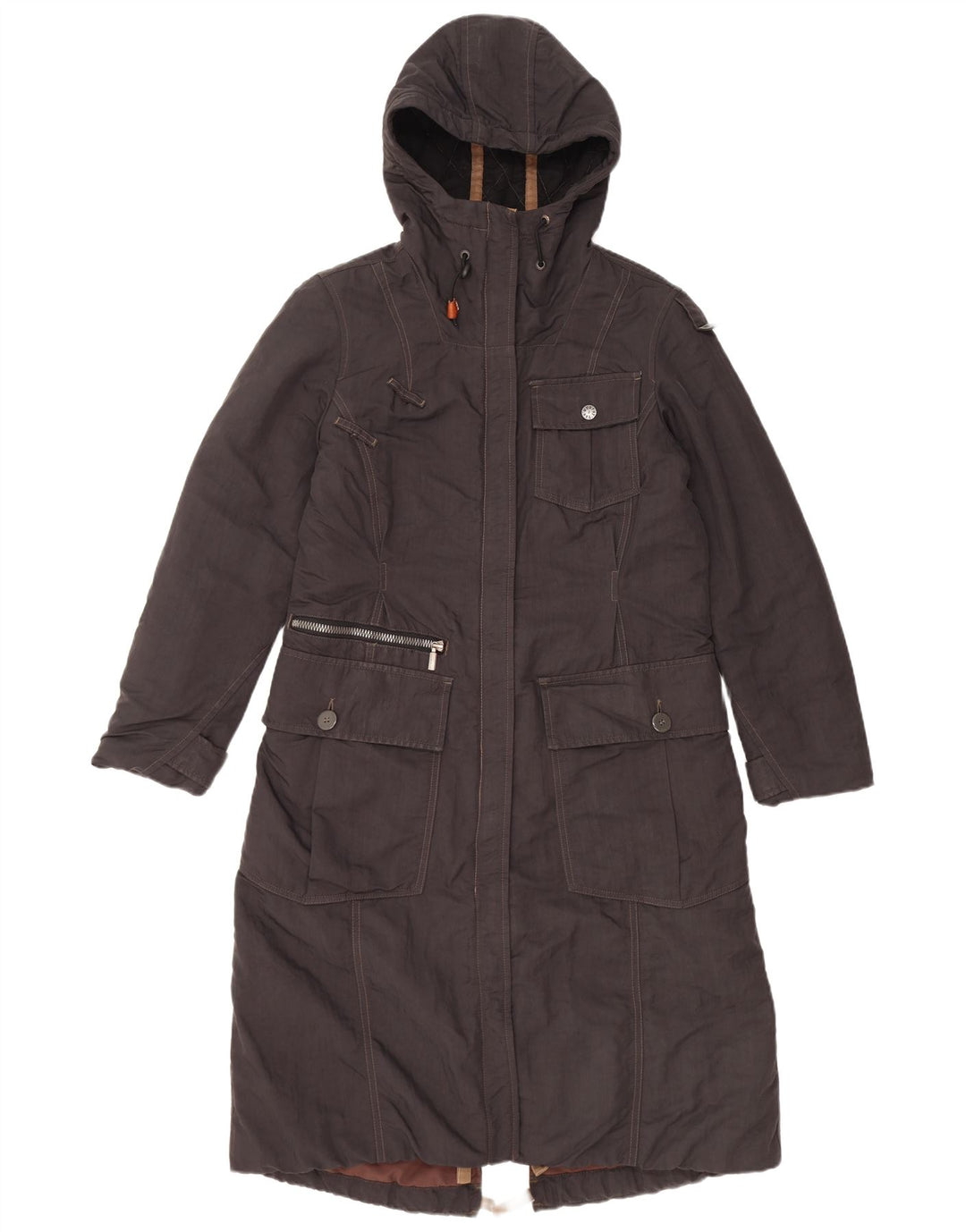 Murphy & Nye Chaqueta Parka Extragrande para Mujer UK 10 Small Poliamida Negra