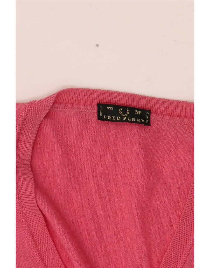 Fred Perry Suéter con Cuello en V para Mujer UK 42 Medium Pink
